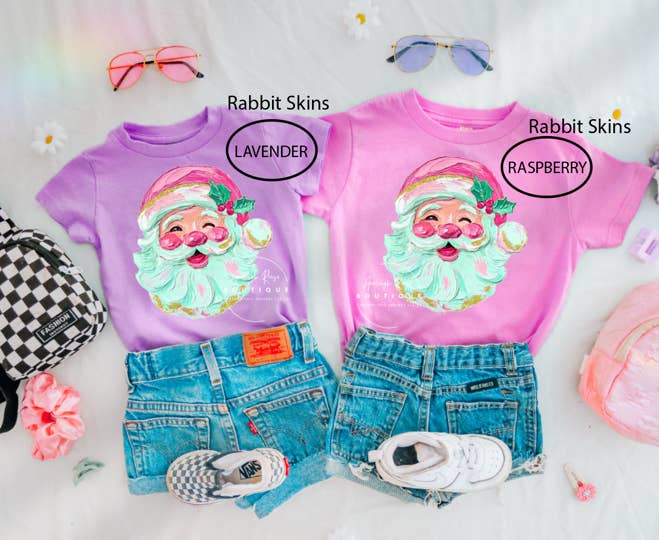 Trendy Chic Apparel LLC – wholesale Screen-printed t-shirt – Kids – Infant, Toddler & Youth Faux Paint Santa Shirts