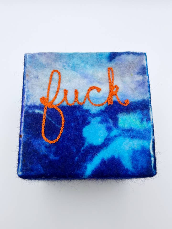 Roll the F'ing Dice, Large, Fiber Art for wholesale by Cat Babbie