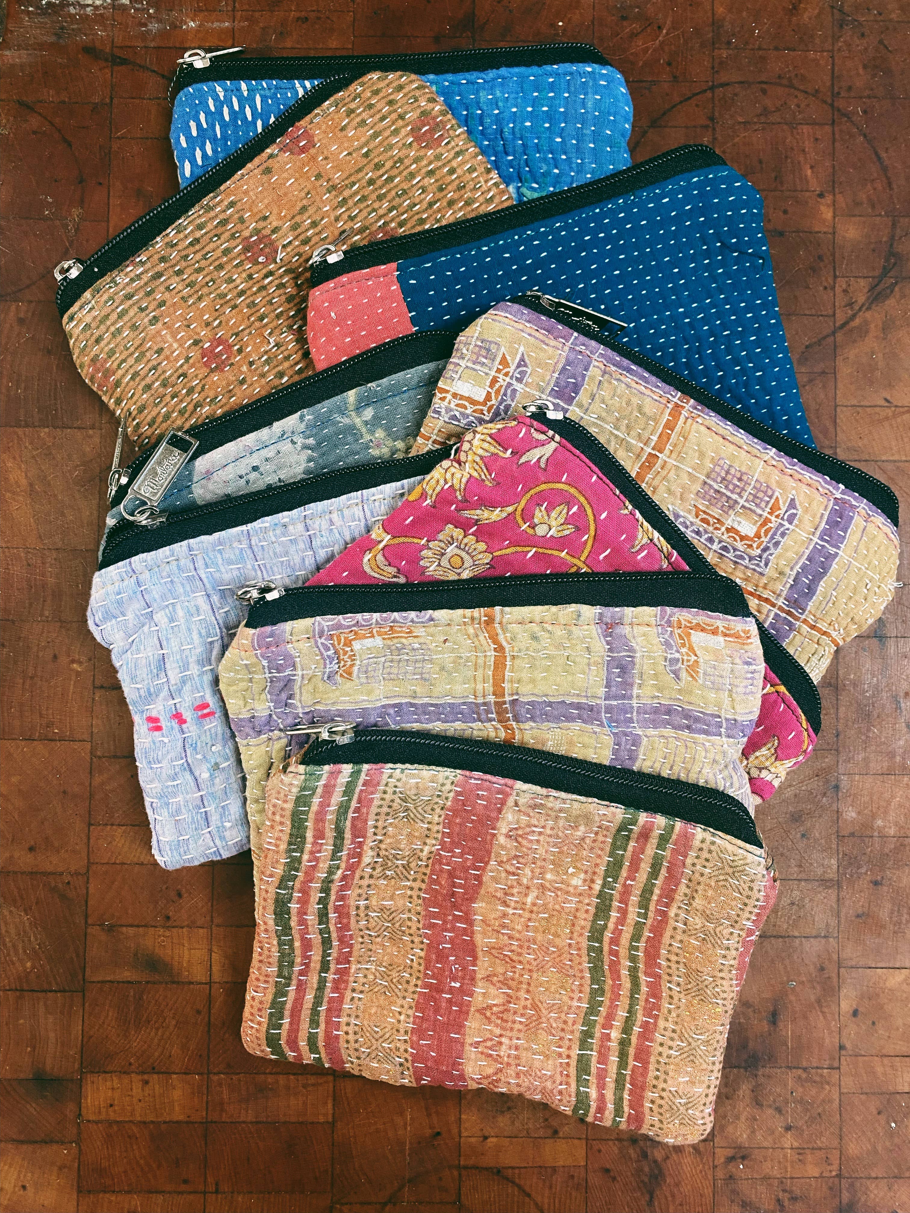 Seeds - Vente Pochette – femme - Trousse zippée en coton 100 % recyclé de saris2