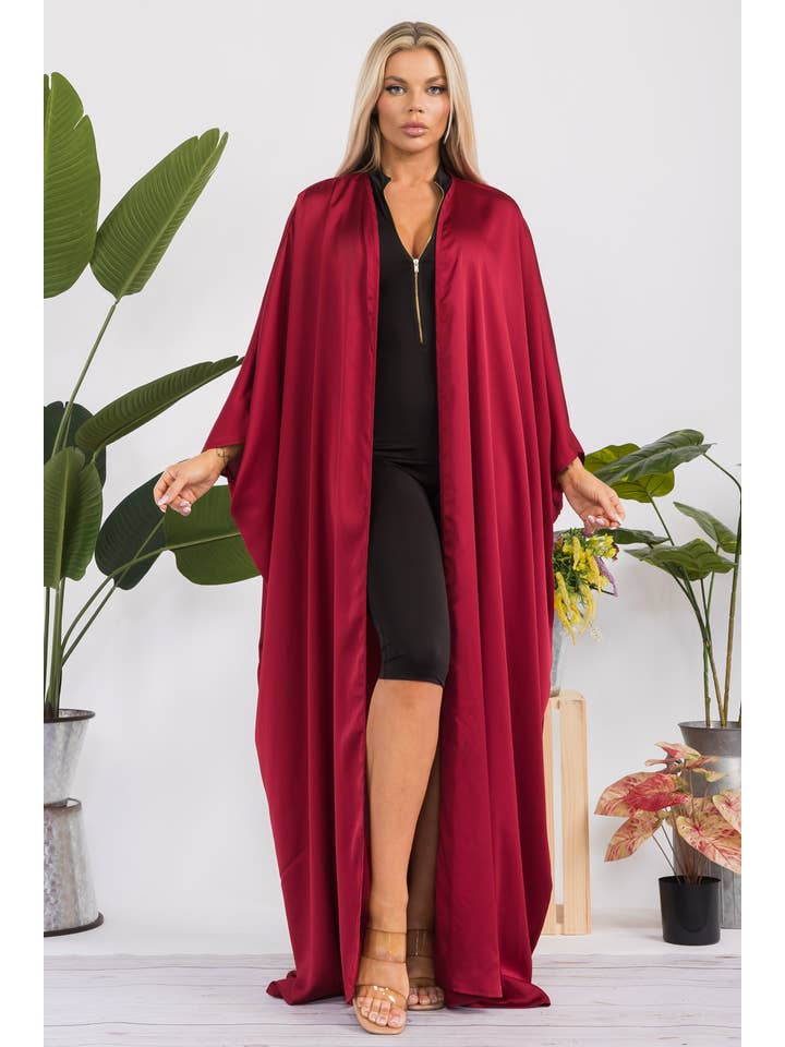 H&H Fashion Inc. - Wholesale Kimono - Women's - HH707D-R-SOLID - Open Front Duster4