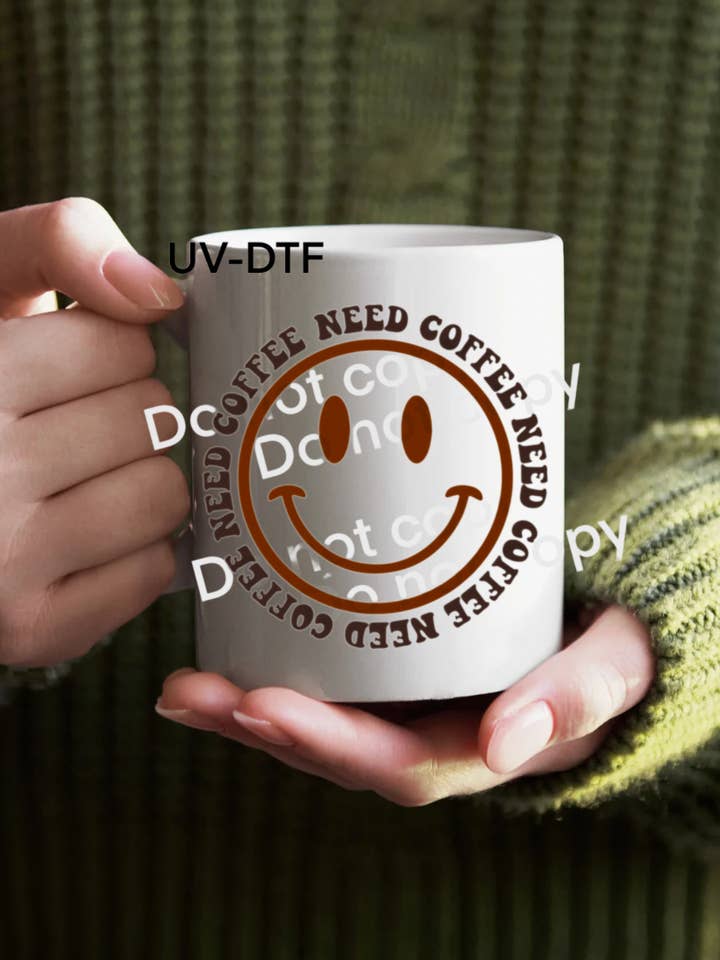 UV-DTF Need Coffee decal for wholesale by Axle Rose Co