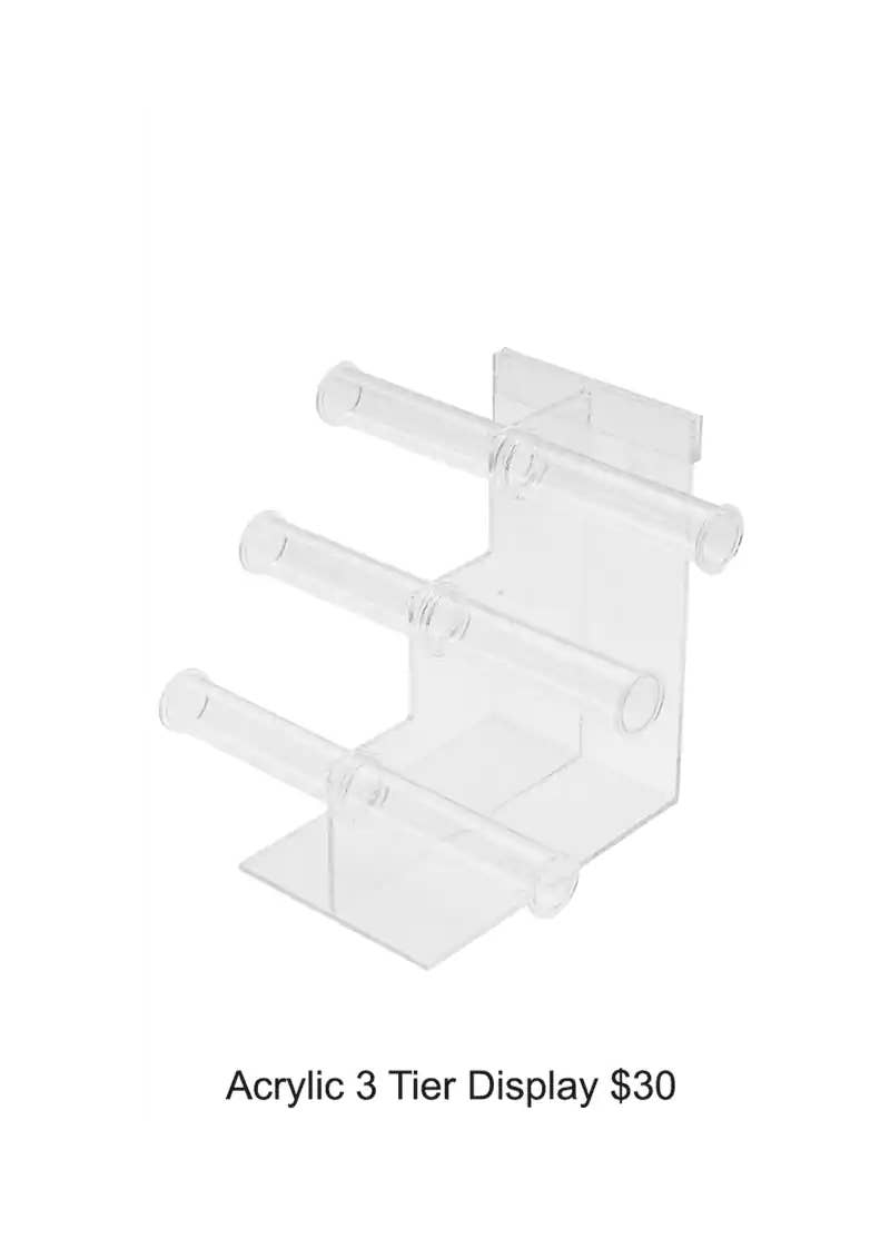 Puka Creations β wholesale Retailer display β Accessories β Acrylic 3-Tier Display (Empty)