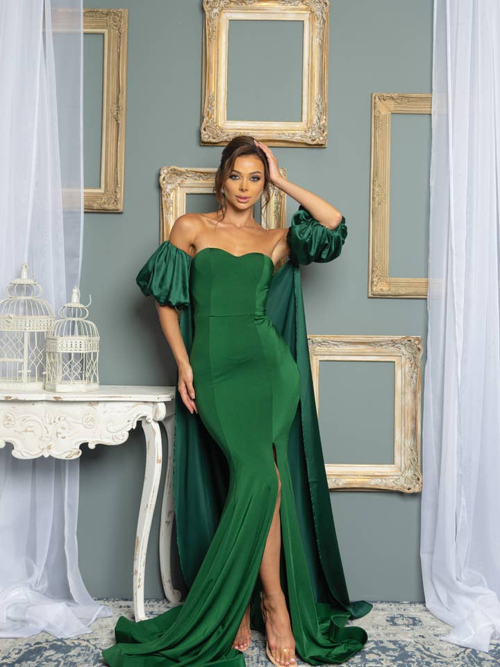 2375 - VESTIDO MAXI DE DUAS PEÇAS COR SÓLIDA por atacado de RICARICA INC.