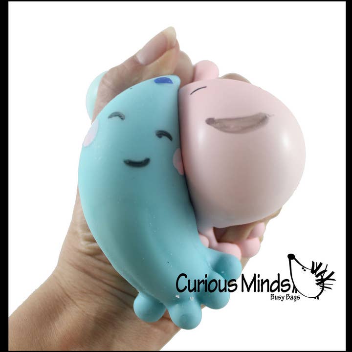 Curious Minds Toys - Vente Jouet mou – enfant et bébé - 1 boule anti-stress en forme de méduse remplie de crème pour chiens - Squishy2