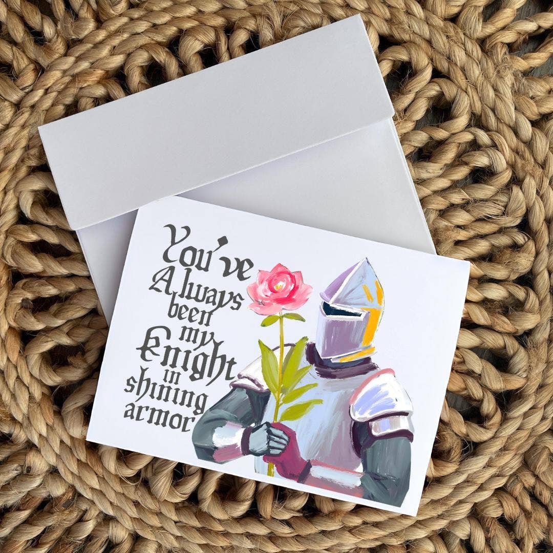 Cryptic Paper Co. – Cartão de amor por atacado – Cartão de Saudação de Amor de Cavaleiro Nerd Medieval3