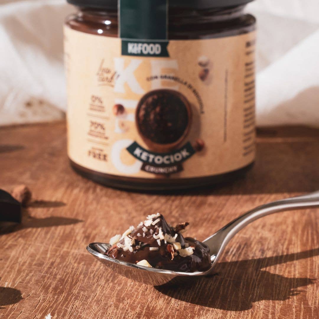 KeFood - Wholesale Nut Butter - KETOCIOK CRUNCHY 250G CREAM WITH HAZELNUT AND COCOA CRUNCH WITHOUT SUGAR1