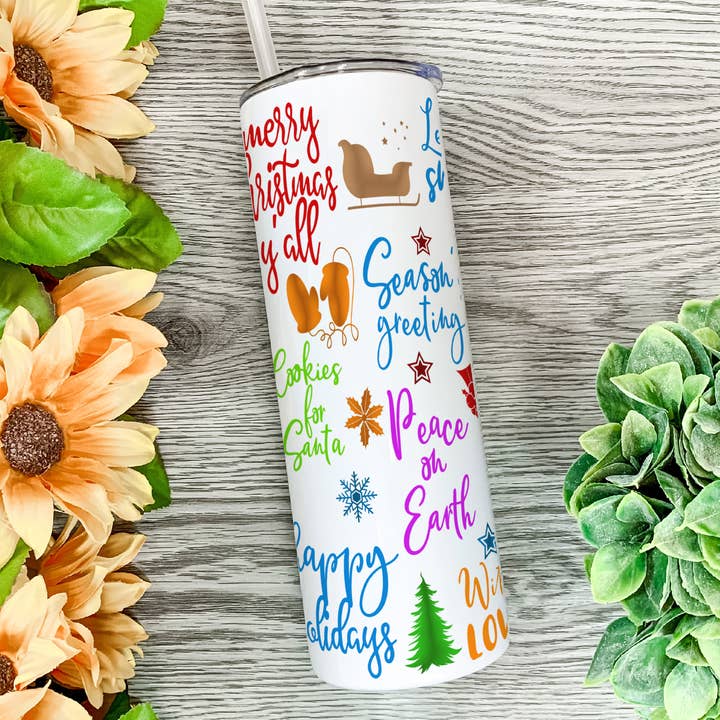 Christmas Holidays 20oz Insulated Thermal Drink Tumbler for wholesale by Bluesky's Creation