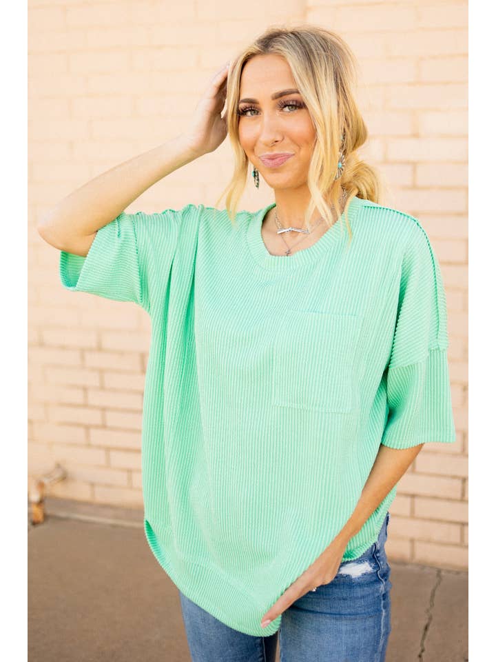 Andrée by Unit - Wholesale Blouse - Women's - Half Sleeve Relaxed Pocket Blouse