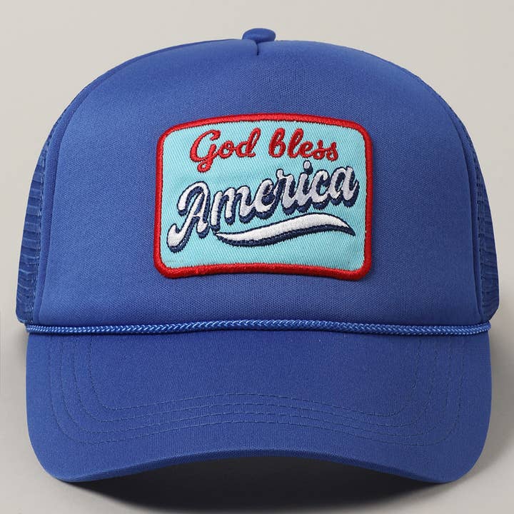 Fashion City - Vendita all'ingrosso Cappellino da camionista - Unisex - Cappello in Schiuma con Toppa Ricamata "God Bless America"19