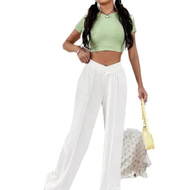 safistyle - Wholesale Pants - Women's - Women’s Solid Color Wide Leg Casual Pants8