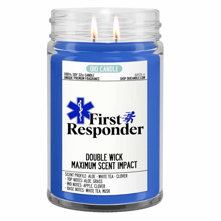 Dio Candle Company - Wholesale Jar/Filled Candle - First Responder Candle - Limited Qty Avail6