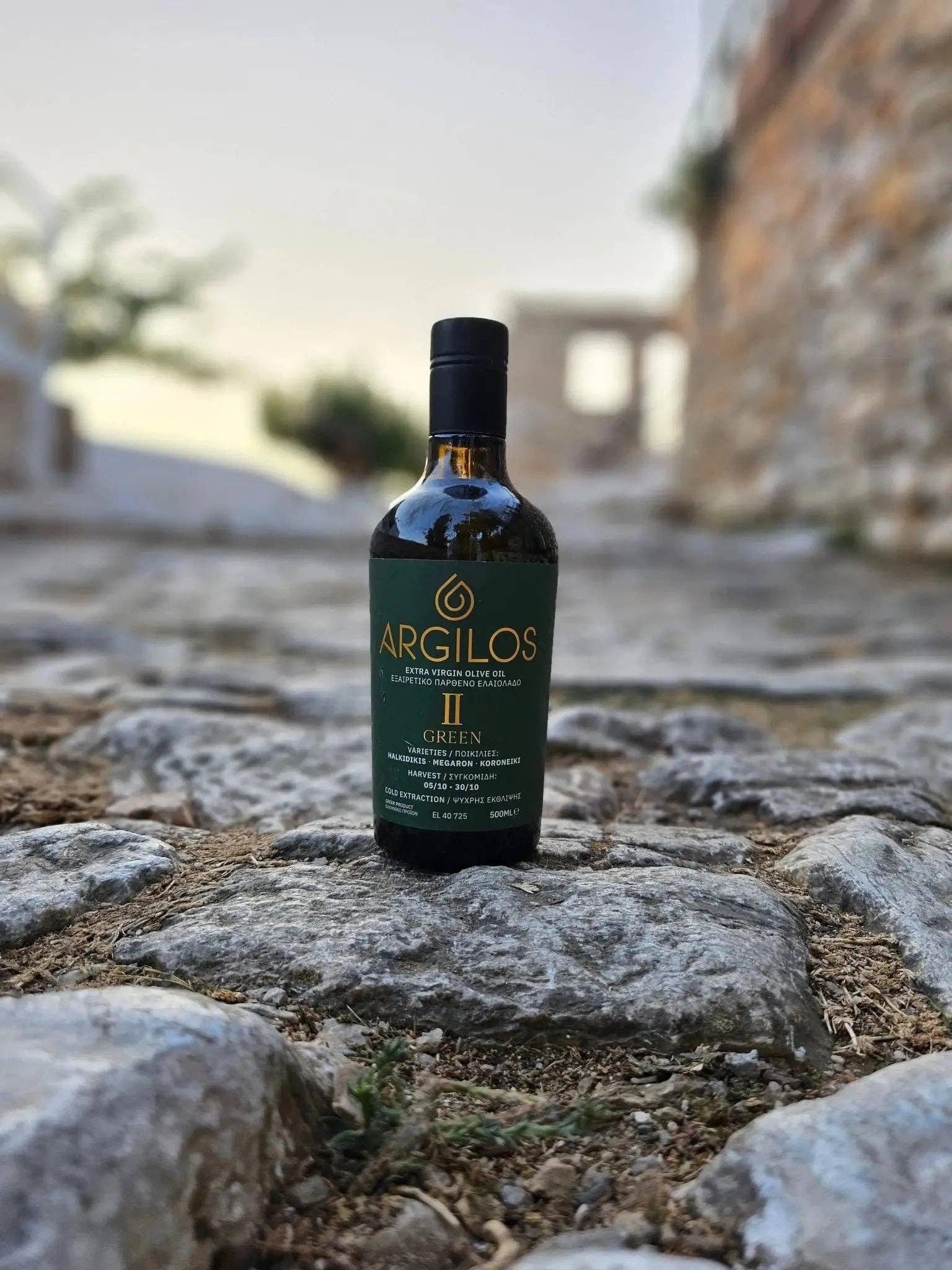 ARGILOS - Wholesale Olive Oil - ARGILOS II GREEN Greek Extra Virgin Olive Oil (500ml)6