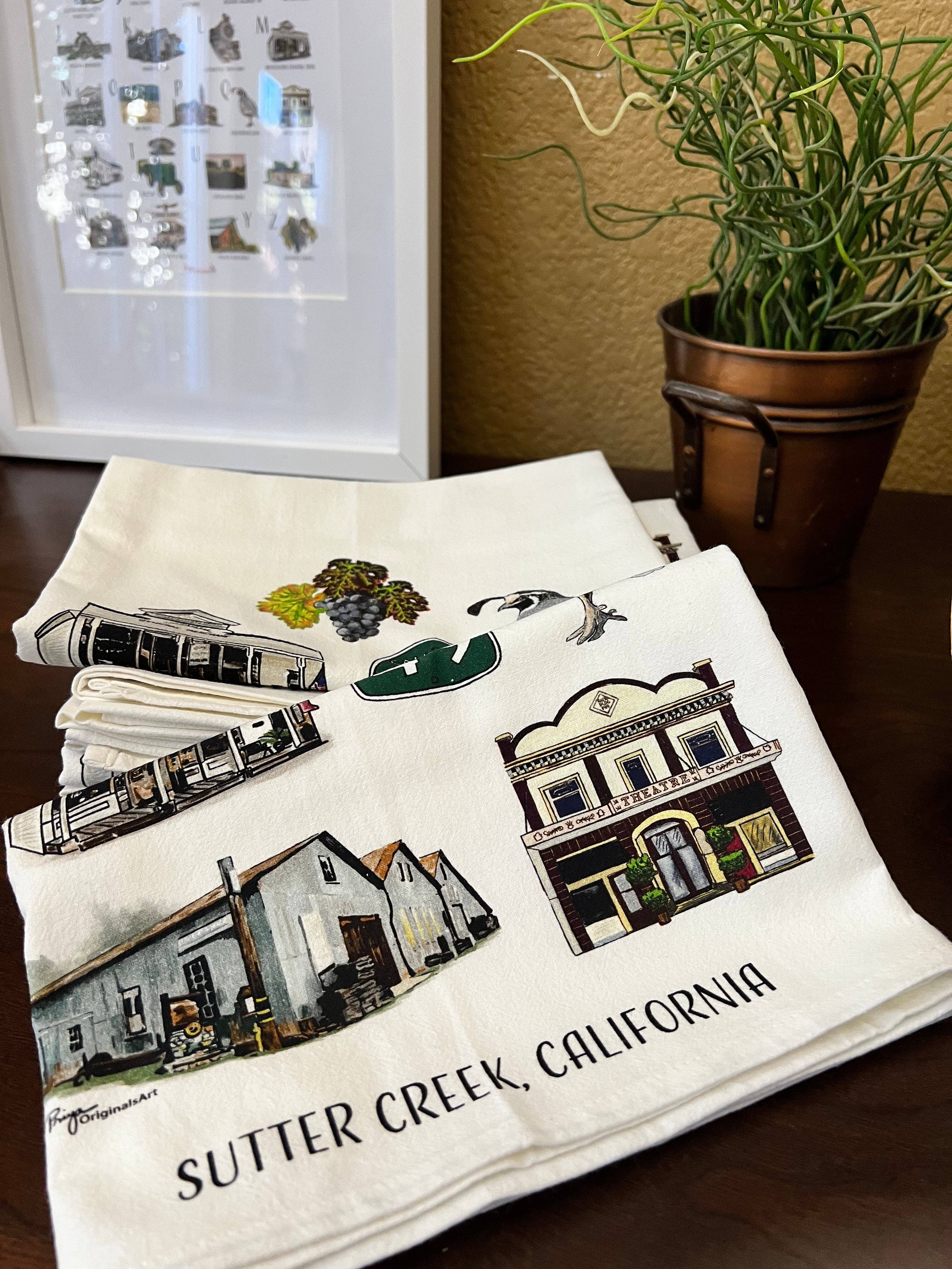 PriyaOriginalsArt - Wholesale Tea Towel - Sutter Creek Flour Sack Tea Towel3