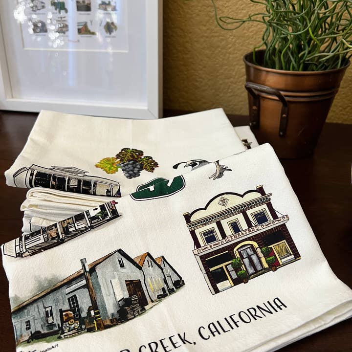PriyaOriginalsArt - Wholesale Tea Towel - Sutter Creek Flour Sack Tea Towel3