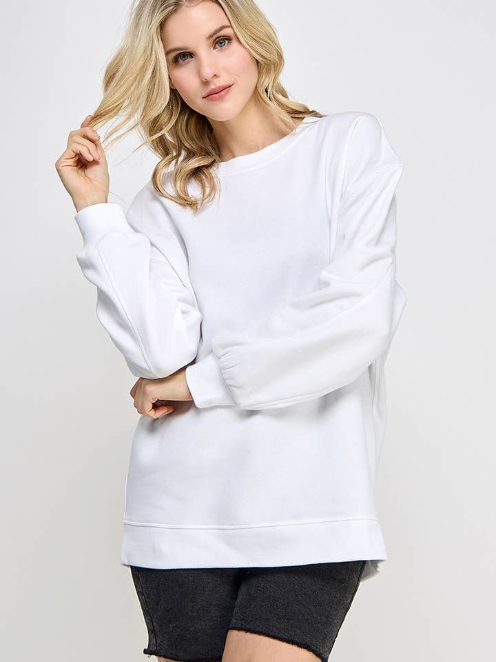 Överdimensionerad tröja med rund hals och långa ärmar för wholesale av Pink Irene Wholesale