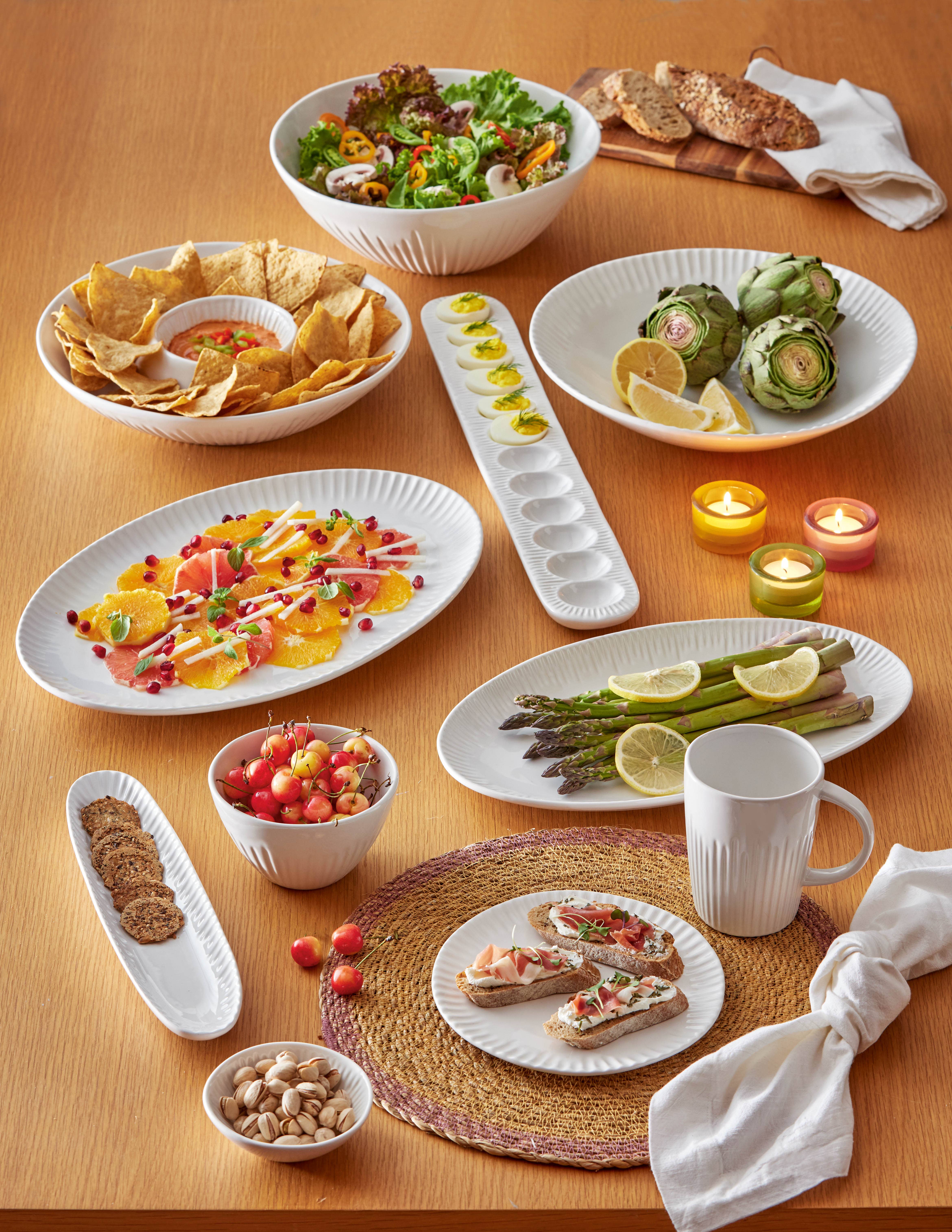 Vista Egg Platter White Stoneware Everyday for wholesale on Faire2