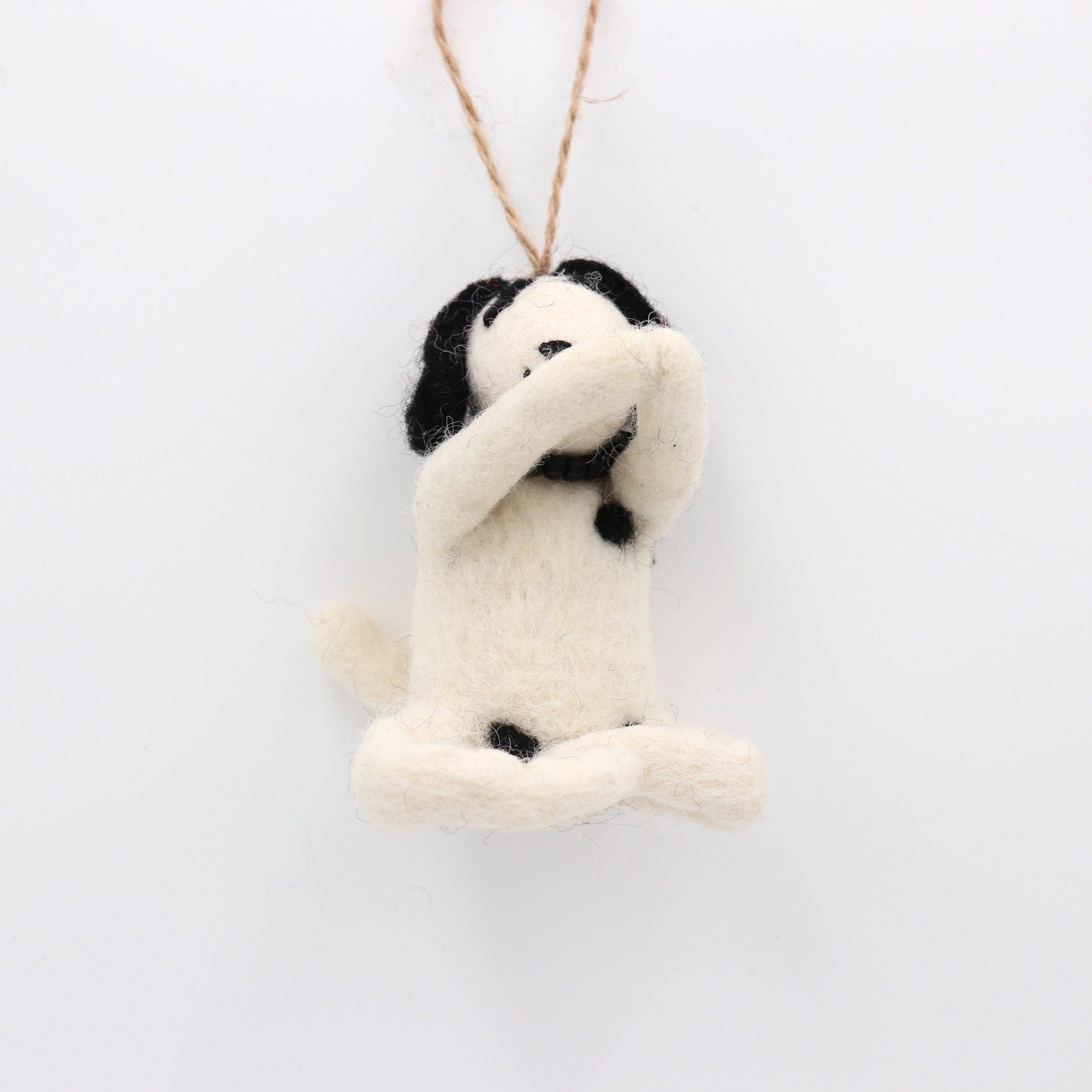 Sparkle Being - Wholesale Ornament - Handmade Wool Felt Yoga Dog Ornament3