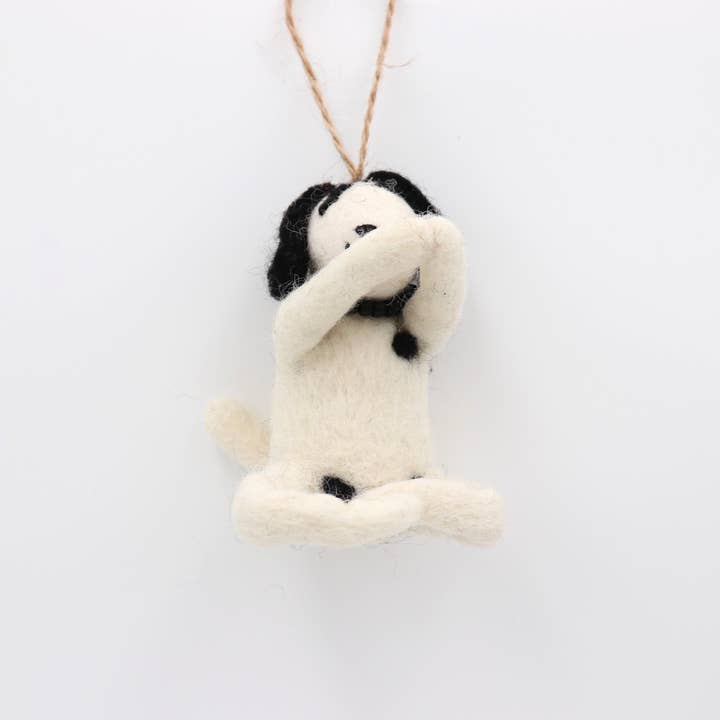 Sparkle Being - Wholesale Ornament - Handmade Wool Felt Yoga Dog Ornament3