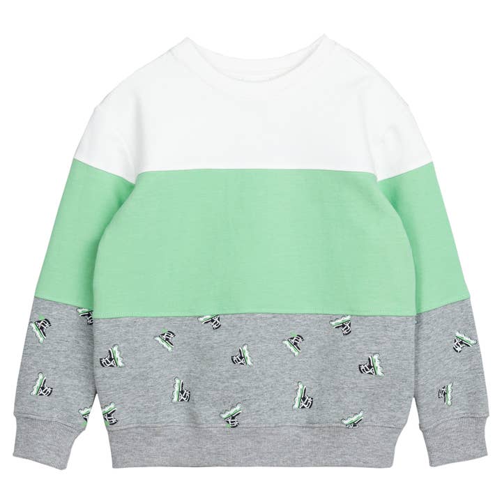 Sweatshirt à imprimé à blocs de couleurs inline Blade pour la vente par Miles the Label