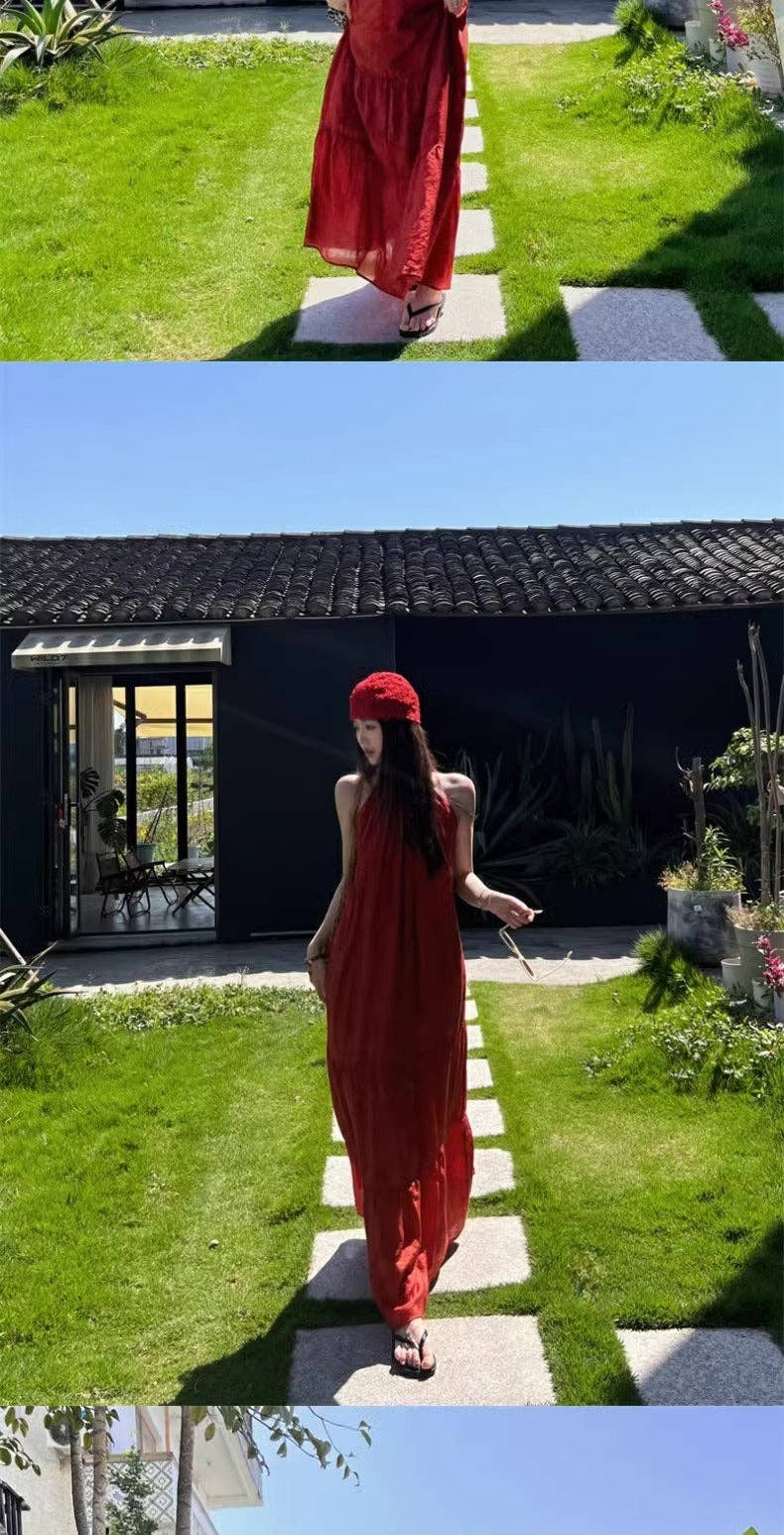 Rouge Robe rétro chinoise moderne printemps 25 chic en vente sur Faire10