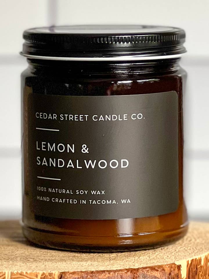 Limão e sândalo | Vela de soja de 7,2 onças por atacado de Cedar Street Candle Co.