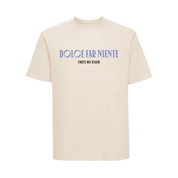 #MAISENZA – Großhandel T-Shirt mit Siebdruck – Herren – Off White Herren T-Shirt LIMITED EDITION Dolce far niente Fort0