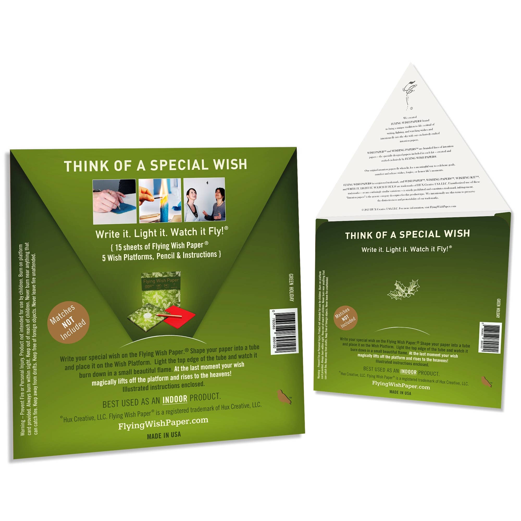 FLYING WISH PAPER ® - Wholesale Christmas Card - GREEN HOLIDAY, Advent Holiday Decorations, Stocking Stuffers2