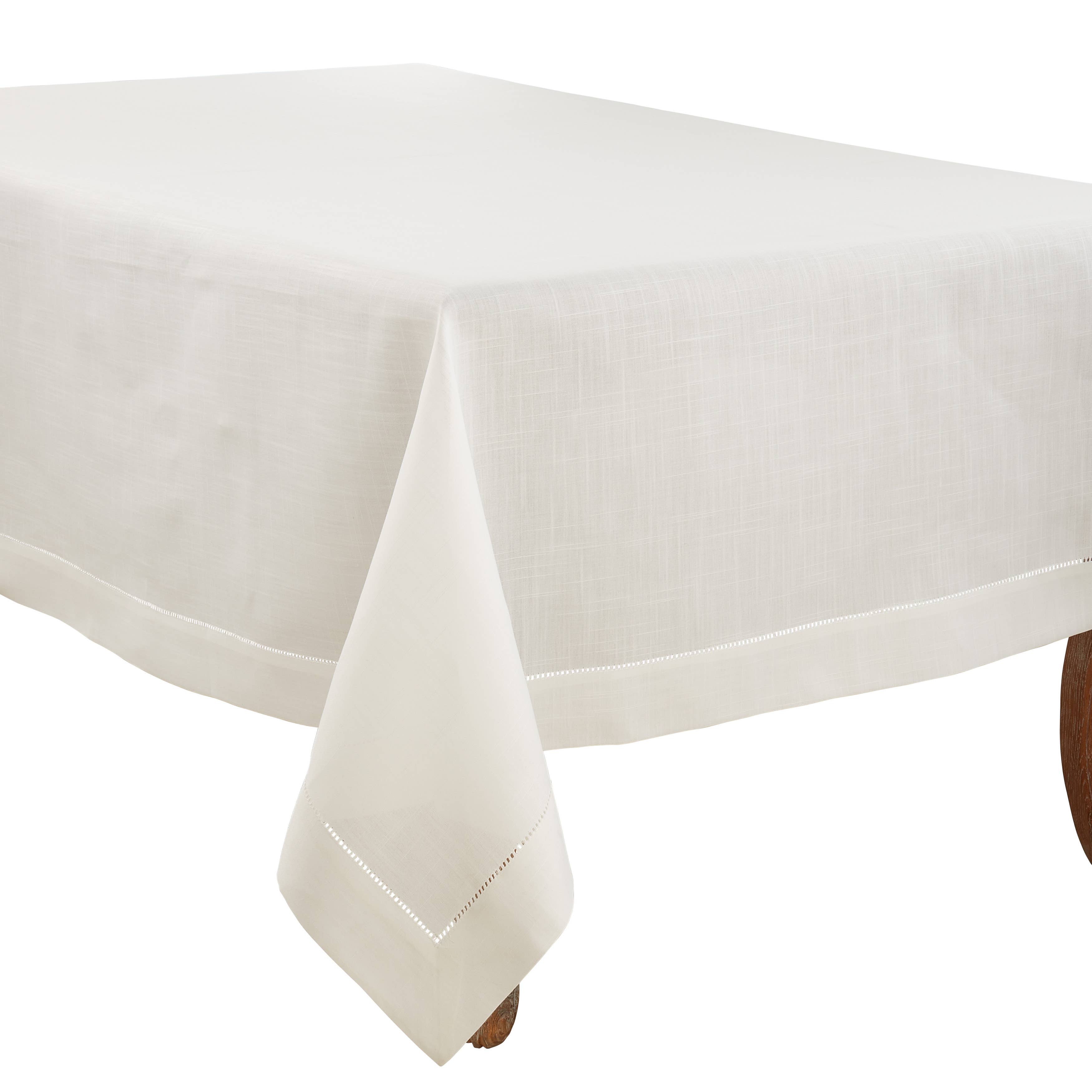 Ivory Tablecloth with Hemstitched Border for wholesale on Faire3