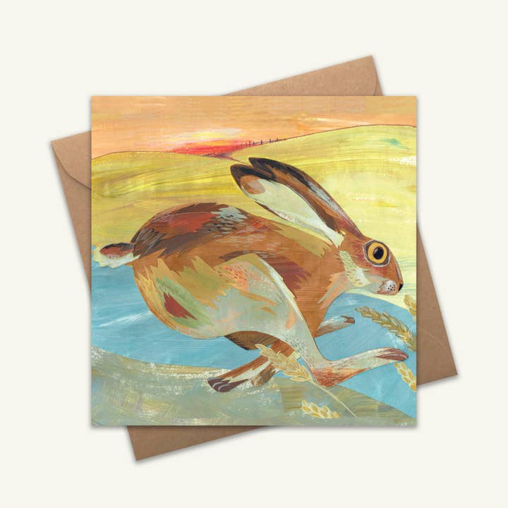 Hare Blank Greetings Card for wholesale by Kate Read Illustration