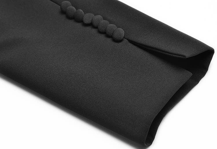 Schwarz Eleganter Damenanzug mit Mesh-Rock, zweiteilig für den Großhandel auf Faire6