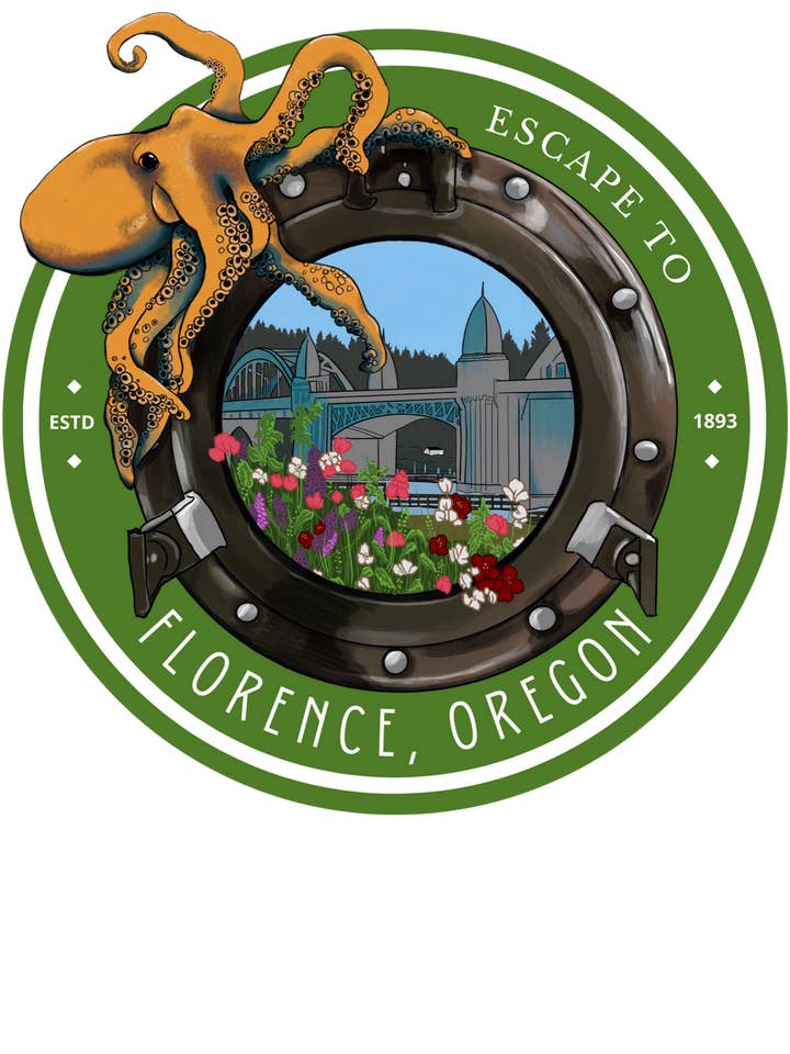 "Escape to Florence, Oregon" art print for wholesale by Dragon Art