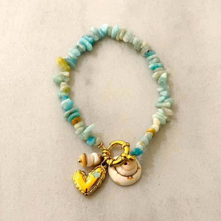 Cassette Barcelona - Wholesale Charm/Dangle Bracelet - Chill Summer Bracelet w Nacre
