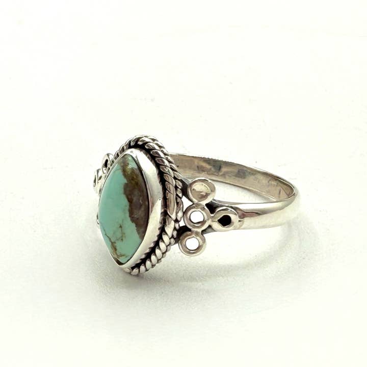 Meraki Gemstones - Wholesale Single Stone/Solitaire Ring - Turquoise Semi-Precious Gemstone 925/Sterling Silver Ring1
