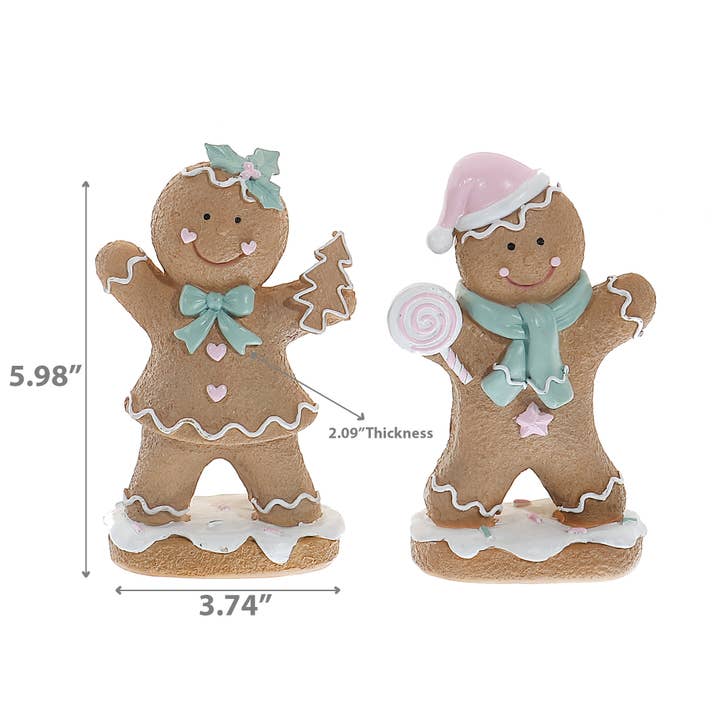 IH Casa Decor - Wholesale Christmas Decoration - 6" POLYRESIN GINGERBREAD FIGURINE (ASSTD)2