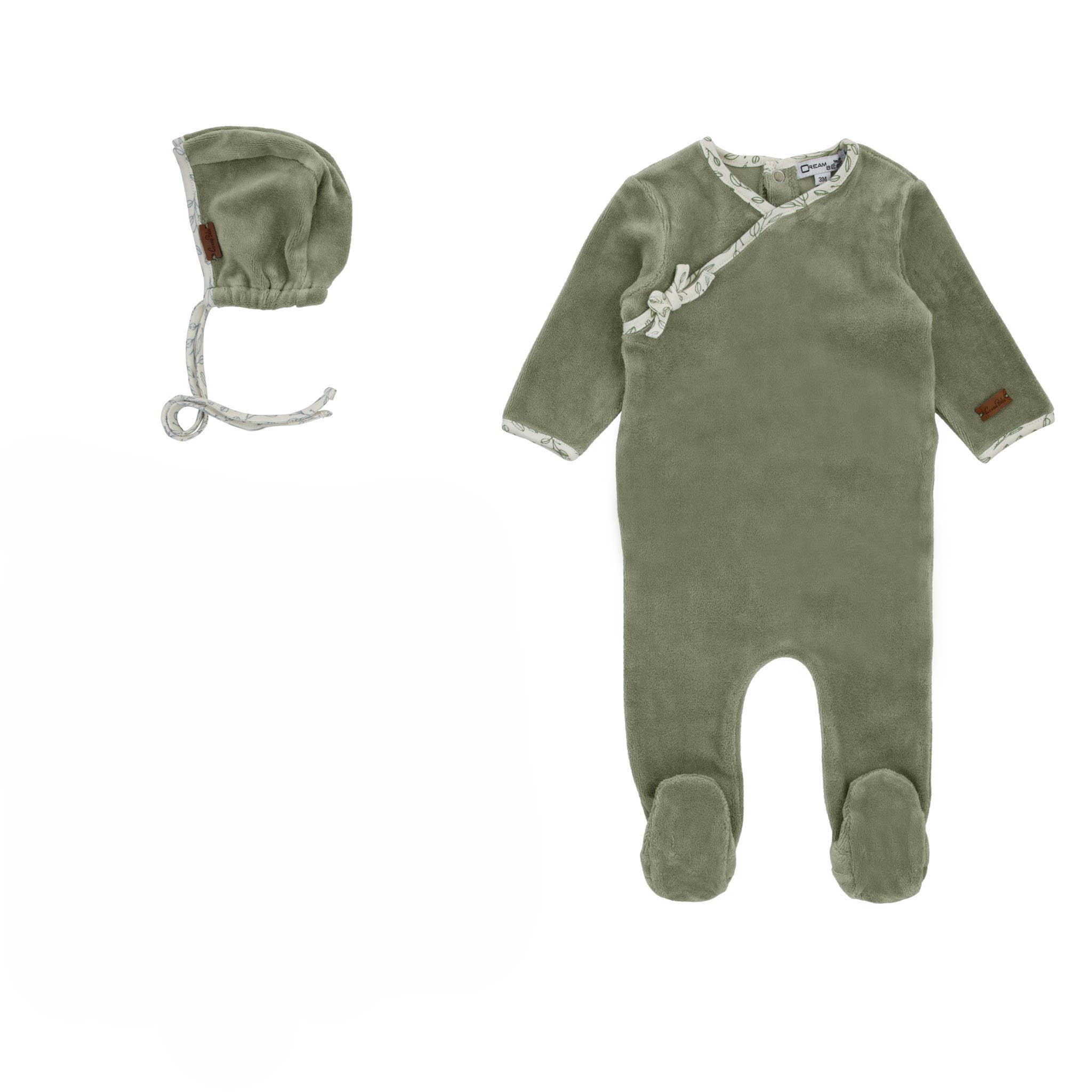 Cream Bebe - Wholesale Jumpsuit - Baby - Cream Bebe floral wrap footie with hat3