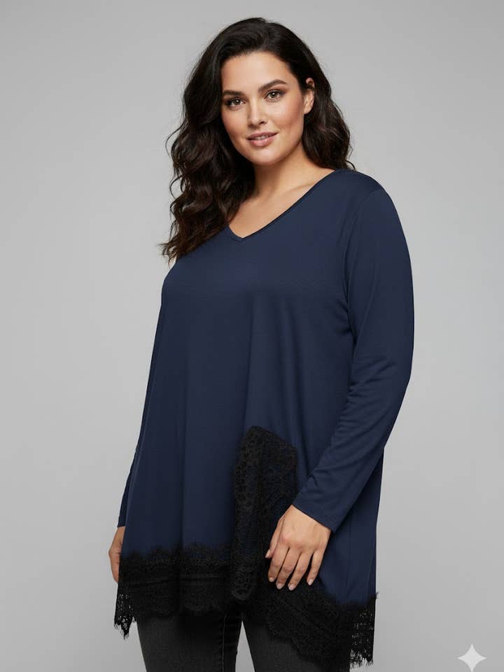 Stora storlekar - Elegant spetsblus för wholesale av C'MELODIE