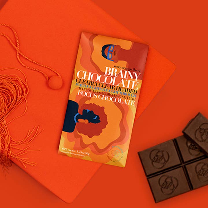 The Functional Chocolate Company - Wholesale Oral Supplement/Vitamin - Brainy Chocolate - Focus Formula - Zesty Orange
