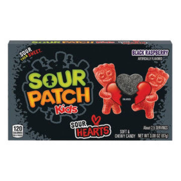 Sour Patch Kids Sour Hearts Theatre Box 3.1oz - 12ct for wholesale by I Got Your Candy