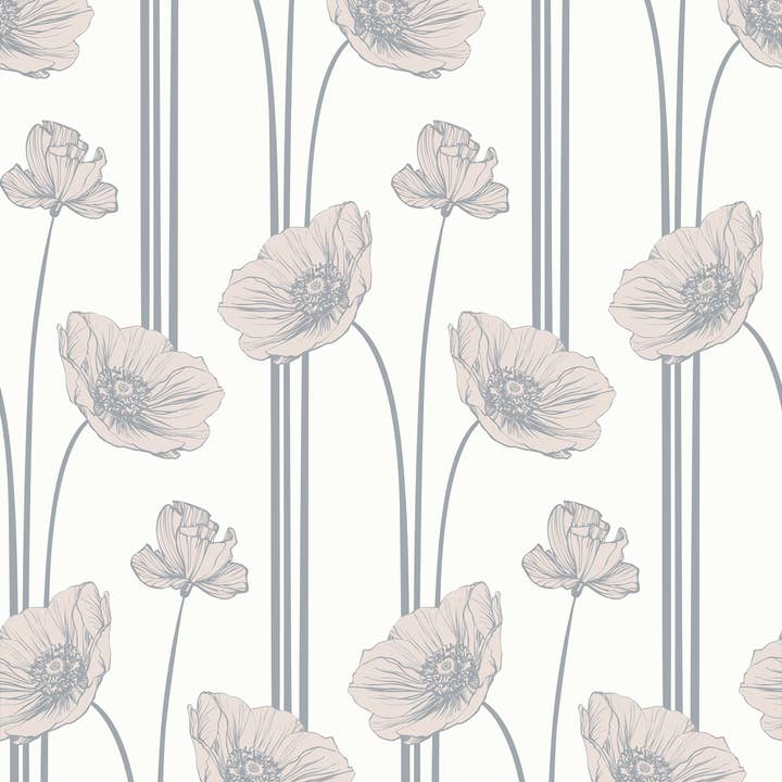 Poppy - Bisque Tapet for engroshandel hos Detroit Wallpaper Co.