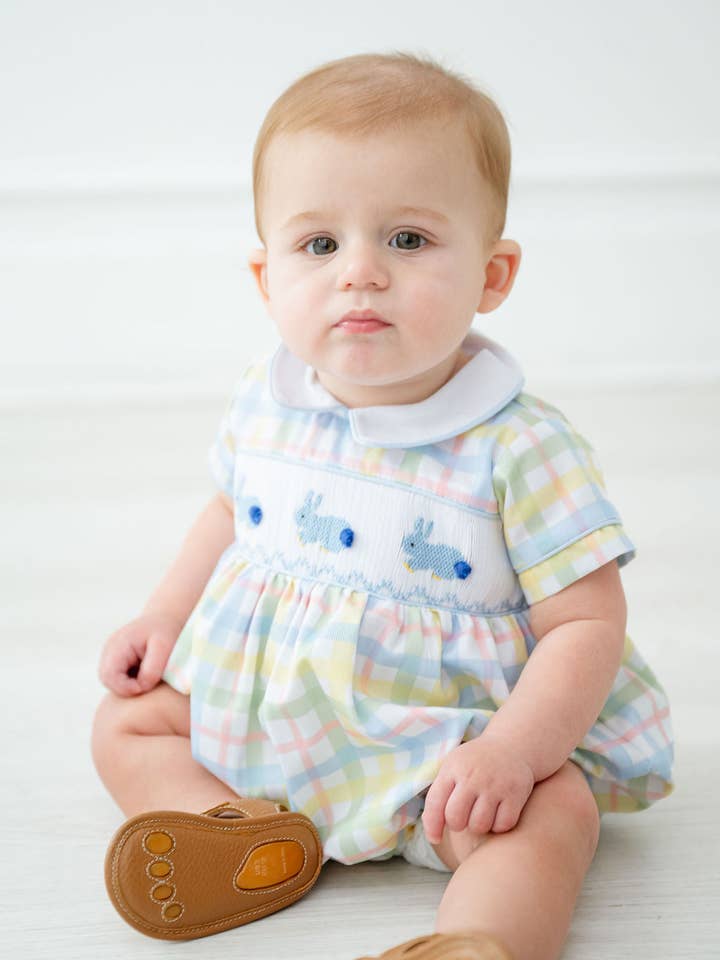 Smocked Easter Bunnies Henry Bubble for wholesale by Ruth and Ralph