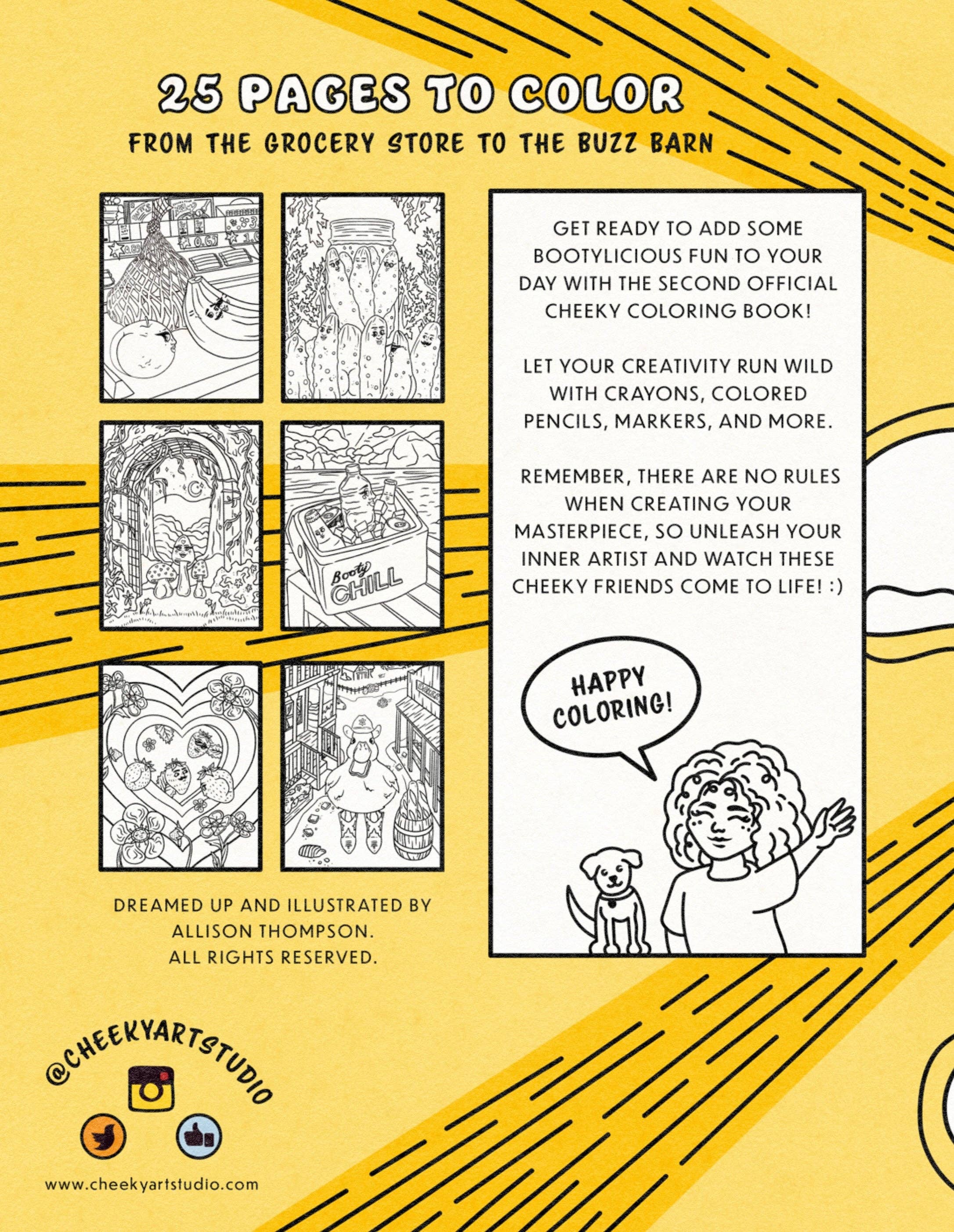 Cheeky Art Studio - Wholesale Coloring & Activity Book - Adult - Foodie Booties 2: A Cheeky Coloring Book3