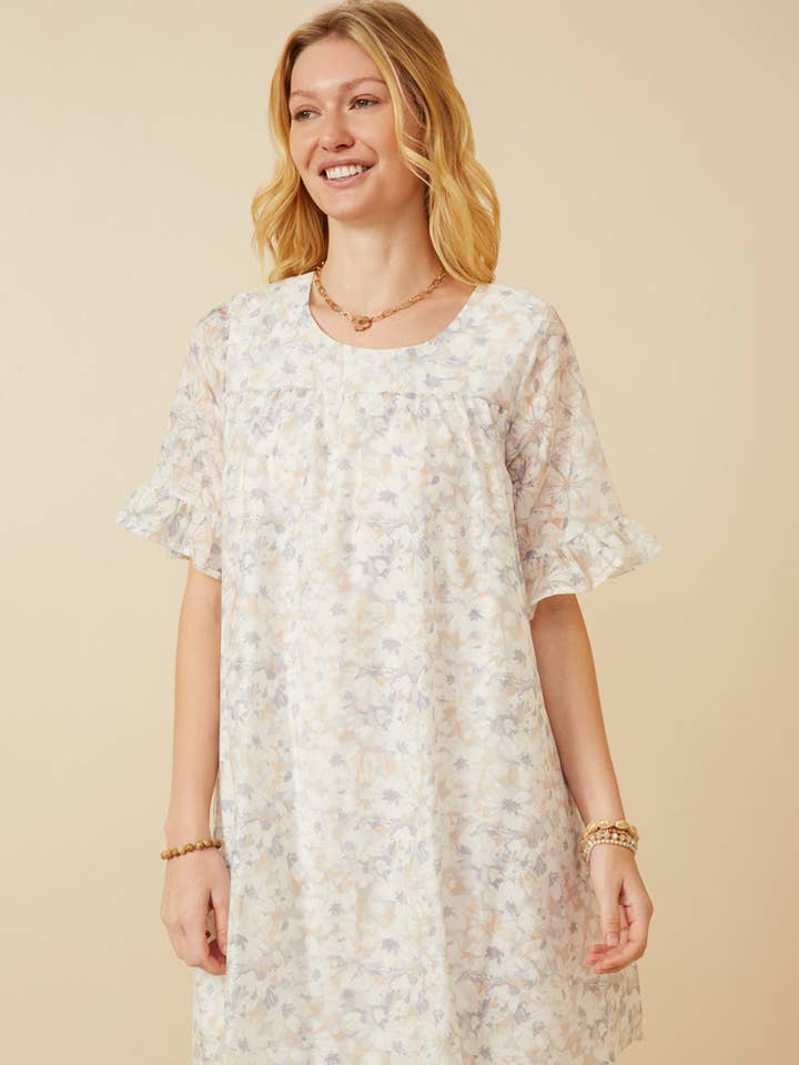 Abito da donna leggero a maniche a tulipano con motivo floreale. per la vendita all'ingrosso da parte di Hayden LA