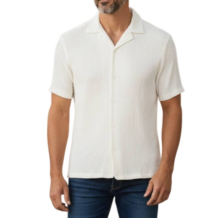 MEN’S GAUZE S/S CAMP SHIRT for wholesale by Silver Jeans