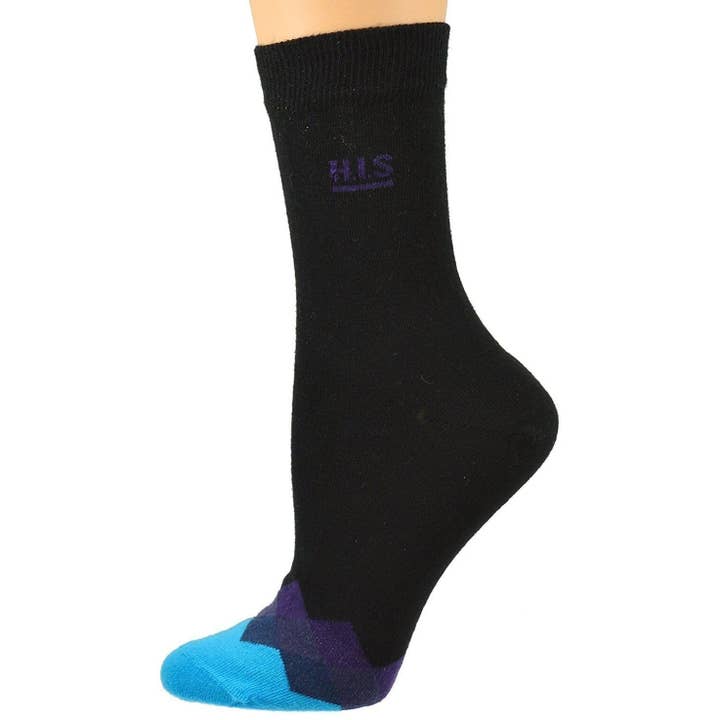 Sierra Socks - Vestito da donna in cotone con punta a contrasto e diamante per la vendita all'ingrosso da parte di Sierra Socks