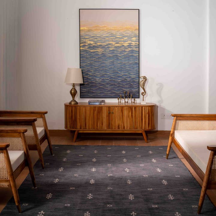 Hand Knotted Loom Area Rug Charcoal White L00501 for wholesale by Get My Rugs