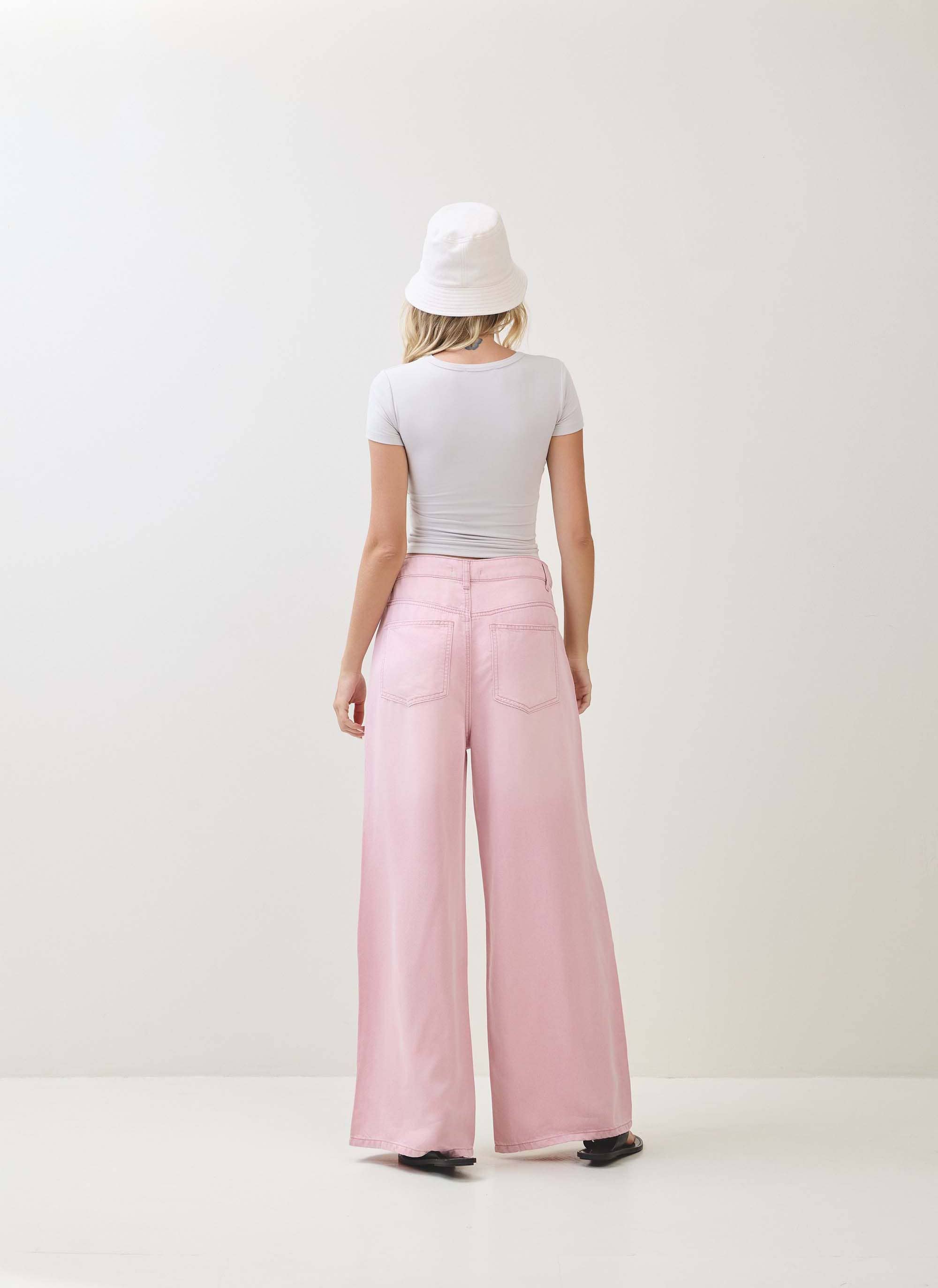 Lyserød TENCEL BUKSER S80598 for engroshandel på Faire2