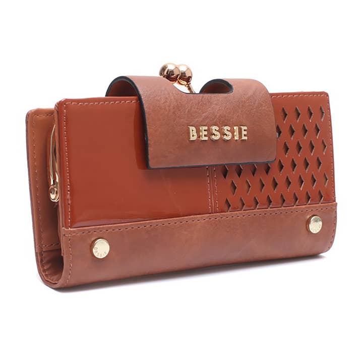 Bessie London - Wholesale Clutch Bag - Women's - Laser Cut Gold Metal Clasp Purse