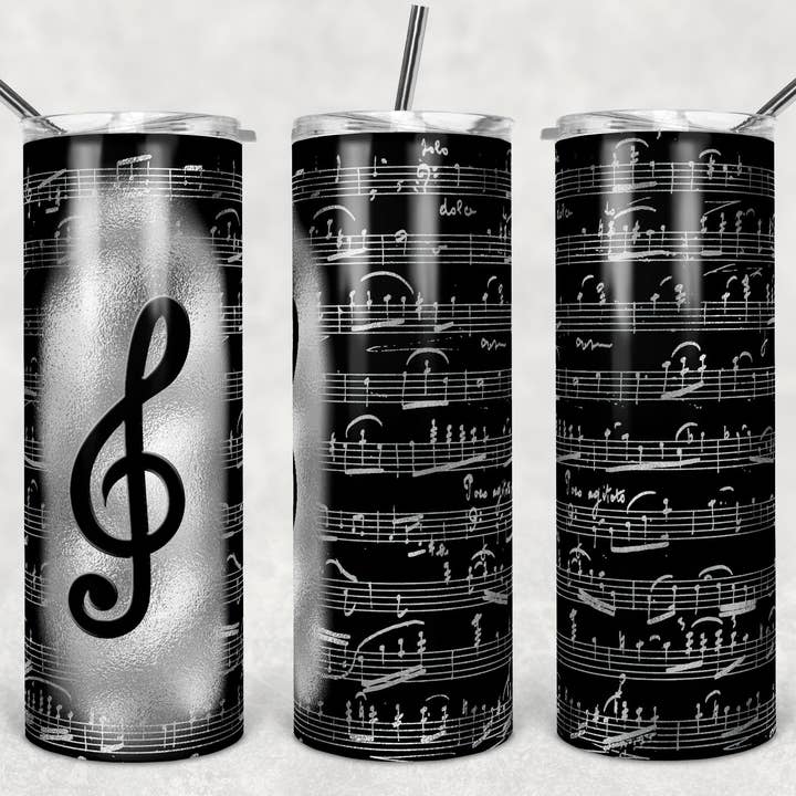 Sheet Music with Treble Clef 20oz Tumbler for wholesale by GrapeVineWholesale