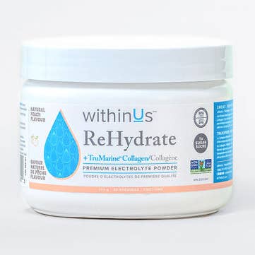 ReHydrate + TruMarine® Collagen Jar - Peach for wholesale by withinUs Natural Health