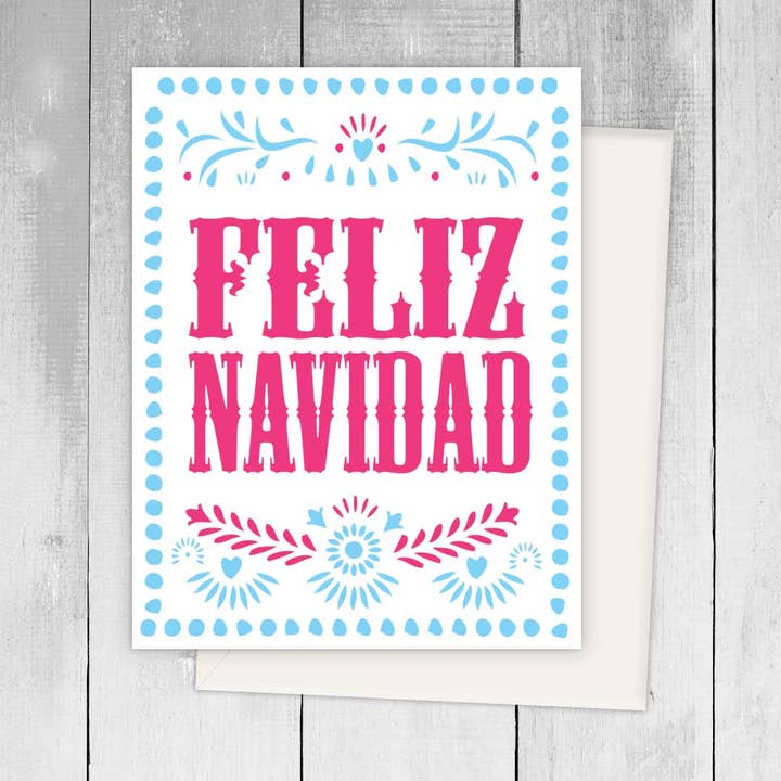 Viva Greetings - Vendita all'ingrosso Biglietti di auguri di Natale - Biglietto di auguri spagnolo natalizio Papel Picado0